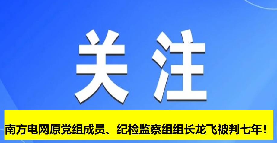 南方電網(wǎng)原黨組成員、紀檢監(jiān)察組組長龍飛被判七年！